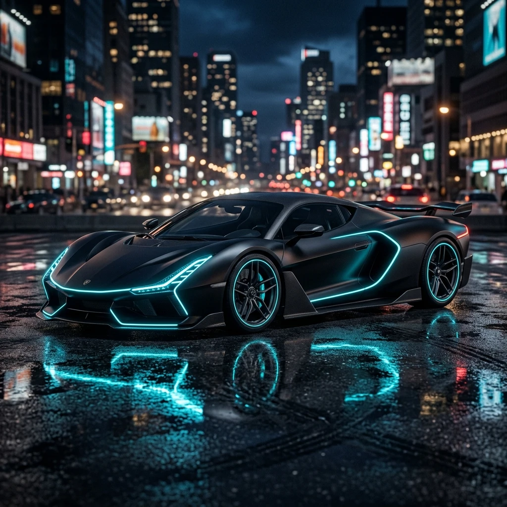 Futuristic Cyber Hypercar Concept