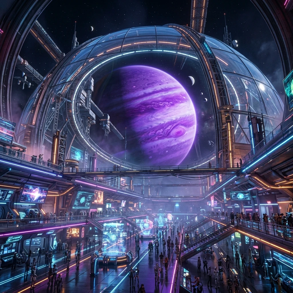 Futuristic Space Station Interior