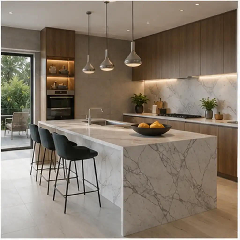 Contemporary Marble Kitchen