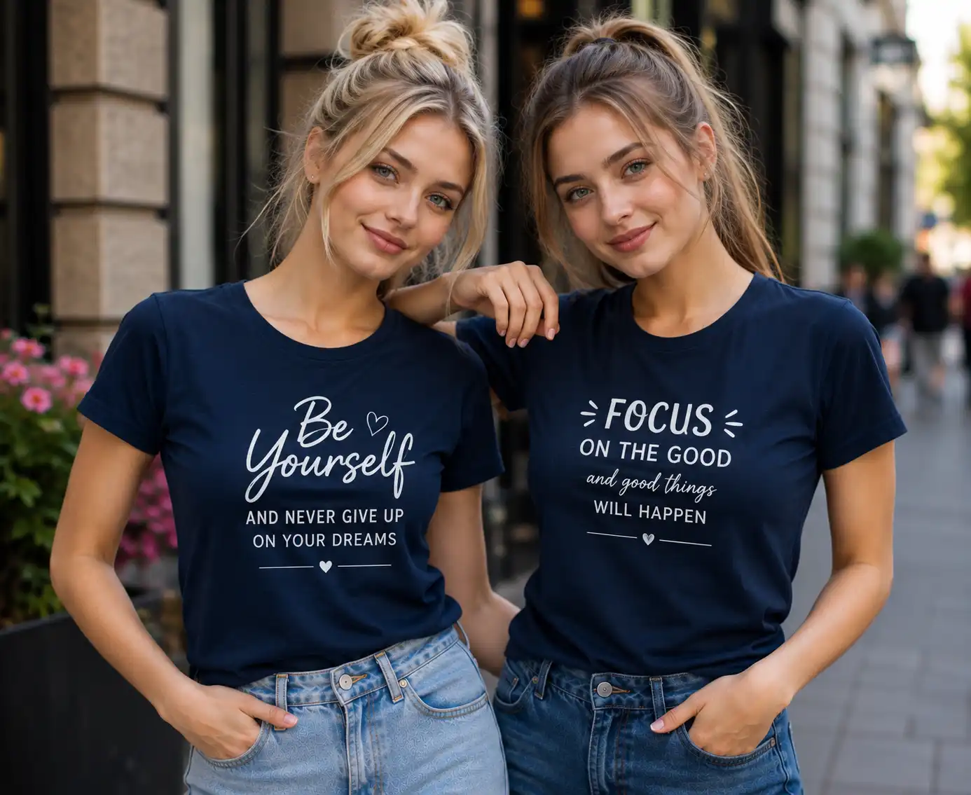 Be Yourself Blue T-Shirt Duo