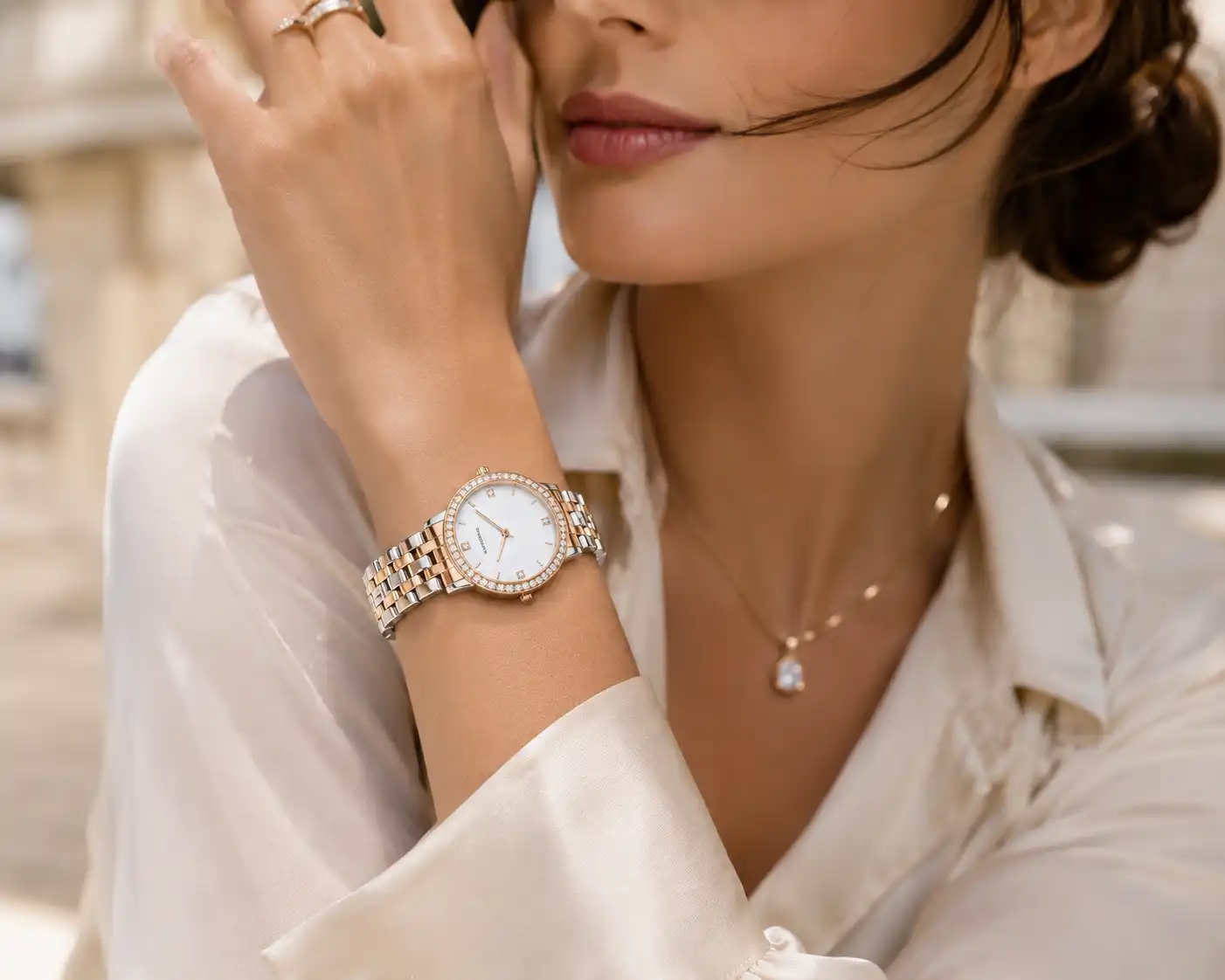 Luxury Watch Worn by a Woman