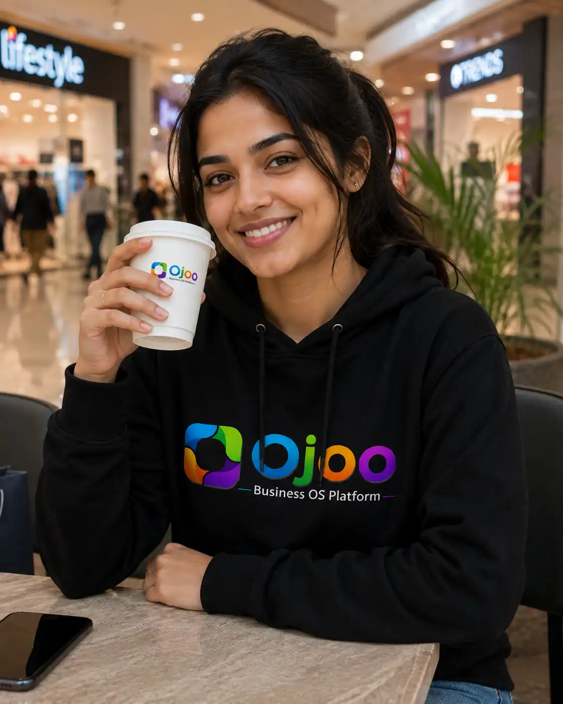 Ojoo Black Hoodie & Coffee