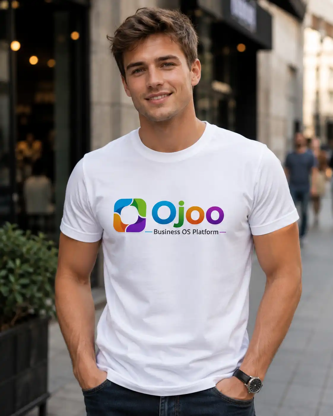 Ojoo White T-Shirt for Men