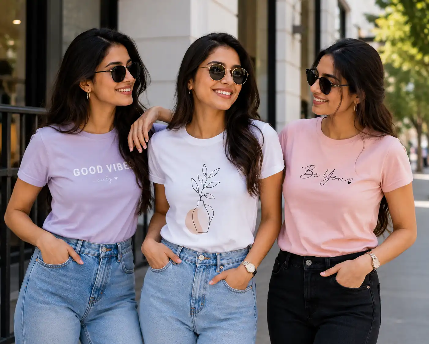 Trendy Girls in T-Shirts