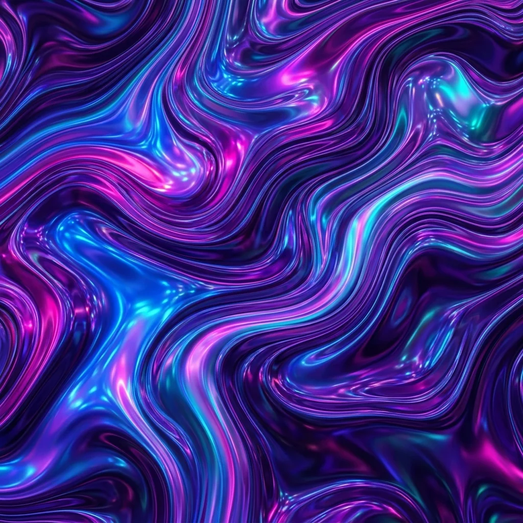 Iridescent Fluid Dynamics & Neon Ripples