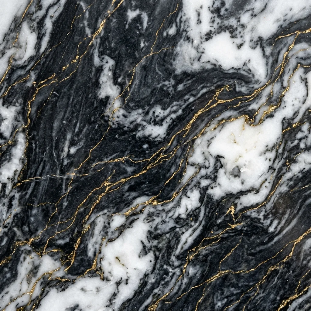 Carrara Marble Texture with Metallic Gold Veining